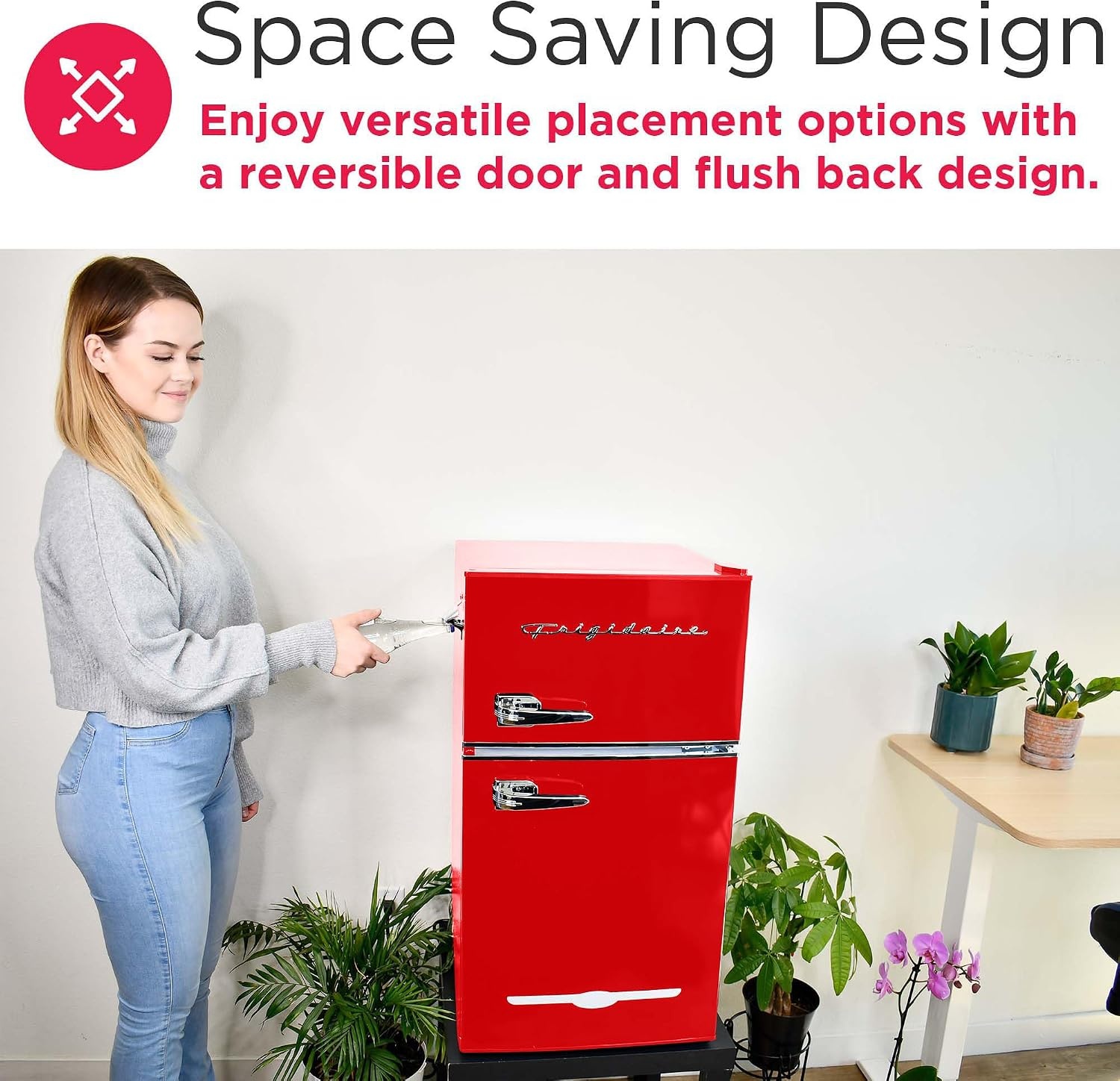 image:imageFrigidaire EFR840 Retro Mini Fridge with Freezer amp Side Bottle Opener Small 2 Door Refrigerator for Office Bar or College Dorm Room 32 Cu Ft MintRed