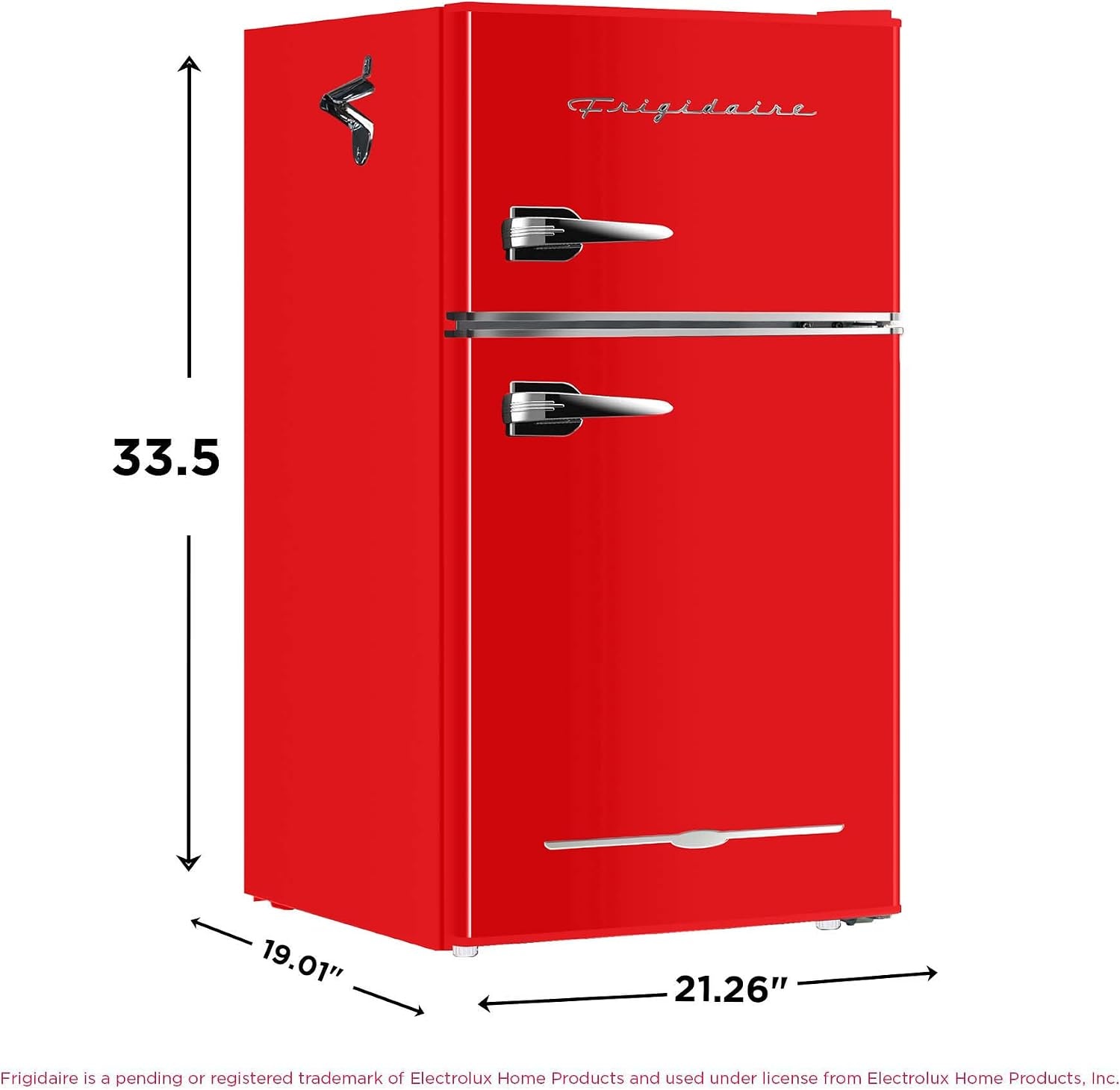 image:imageFrigidaire EFR840 Retro Mini Fridge with Freezer amp Side Bottle Opener Small 2 Door Refrigerator for Office Bar or College Dorm Room 32 Cu Ft MintRed