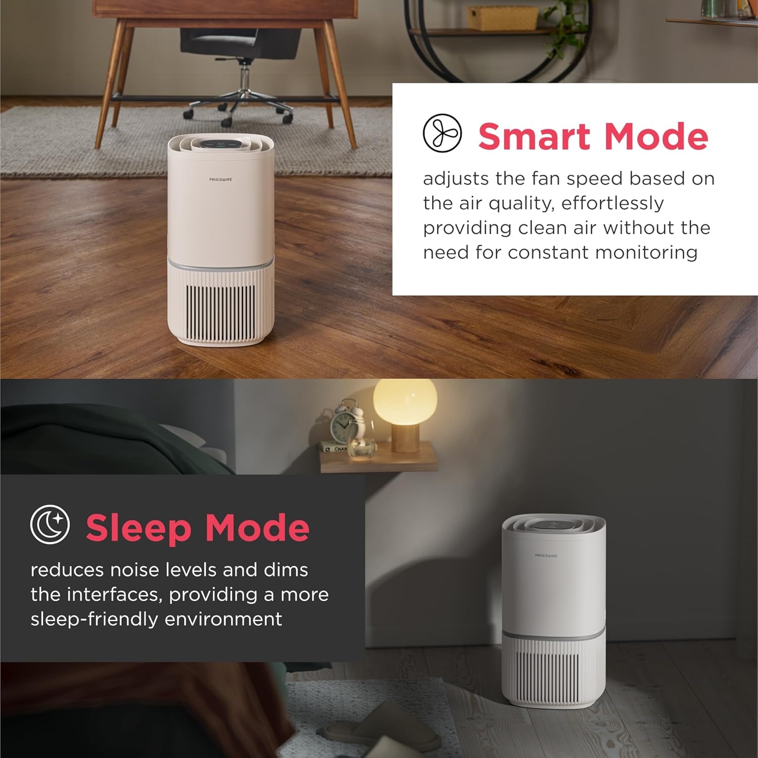 image:imageFrigidaire PureA300 HEPA Air Purifier with WiFi for Small Bedrooms Covers up to 850 Sq Ft 3Stage Filtration Energy Star Certification Air Quality Monitoring Smart Mode Ultra Quiet White850 Square Feet Wifi