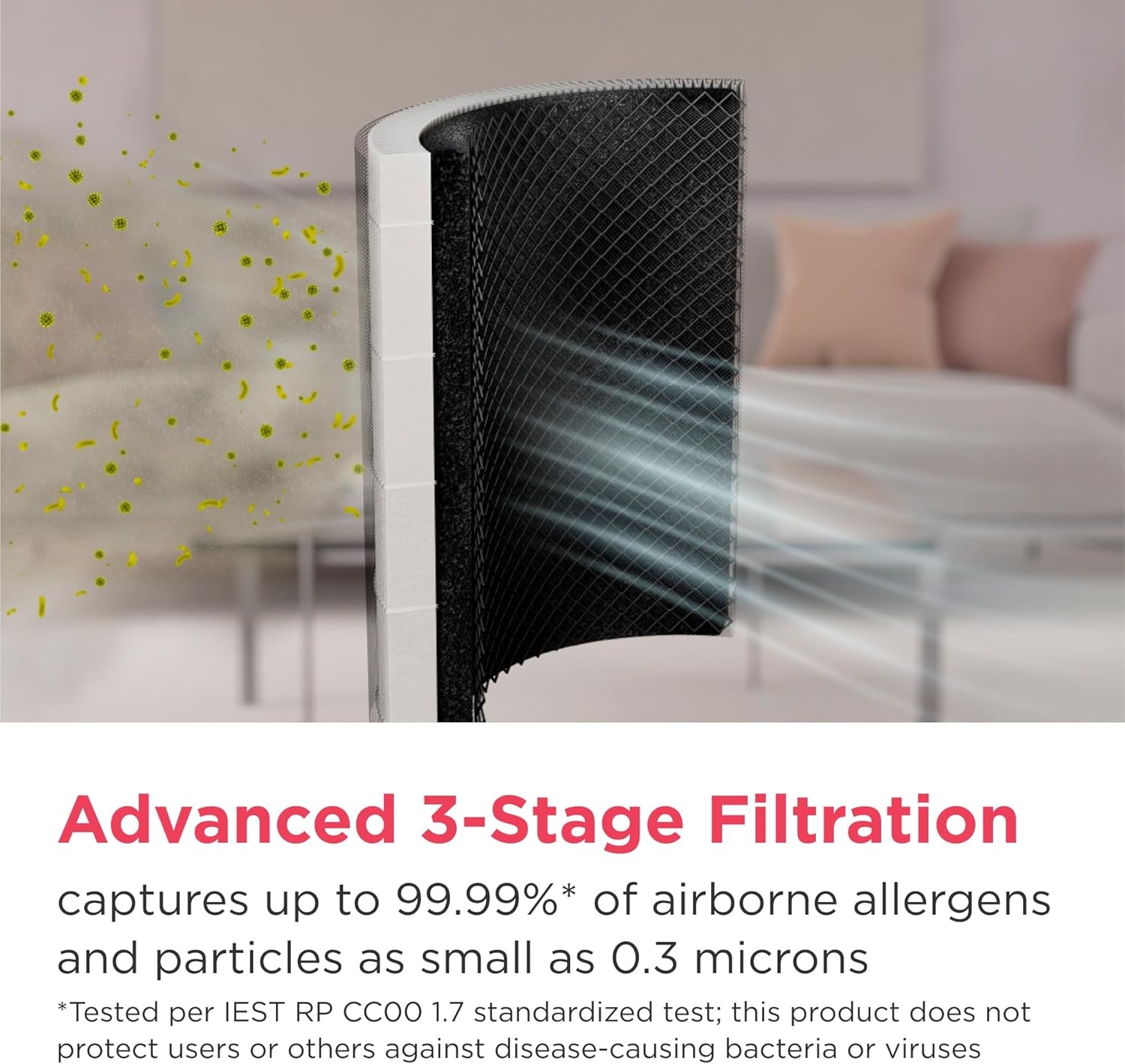 image:imageFrigidaire PureA300 HEPA Air Purifier with WiFi for Small Bedrooms Covers up to 850 Sq Ft 3Stage Filtration Energy Star Certification Air Quality Monitoring Smart Mode Ultra Quiet White850 Square Feet Wifi