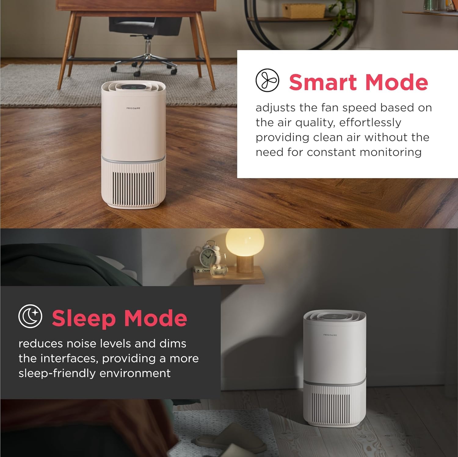 image:imageFrigidaire PureA300 HEPA Air Purifier with WiFi for Small Bedrooms Covers up to 850 Sq Ft 3Stage Filtration Energy Star Certification Air Quality Monitoring Smart Mode Ultra Quiet White850 Square Feet
