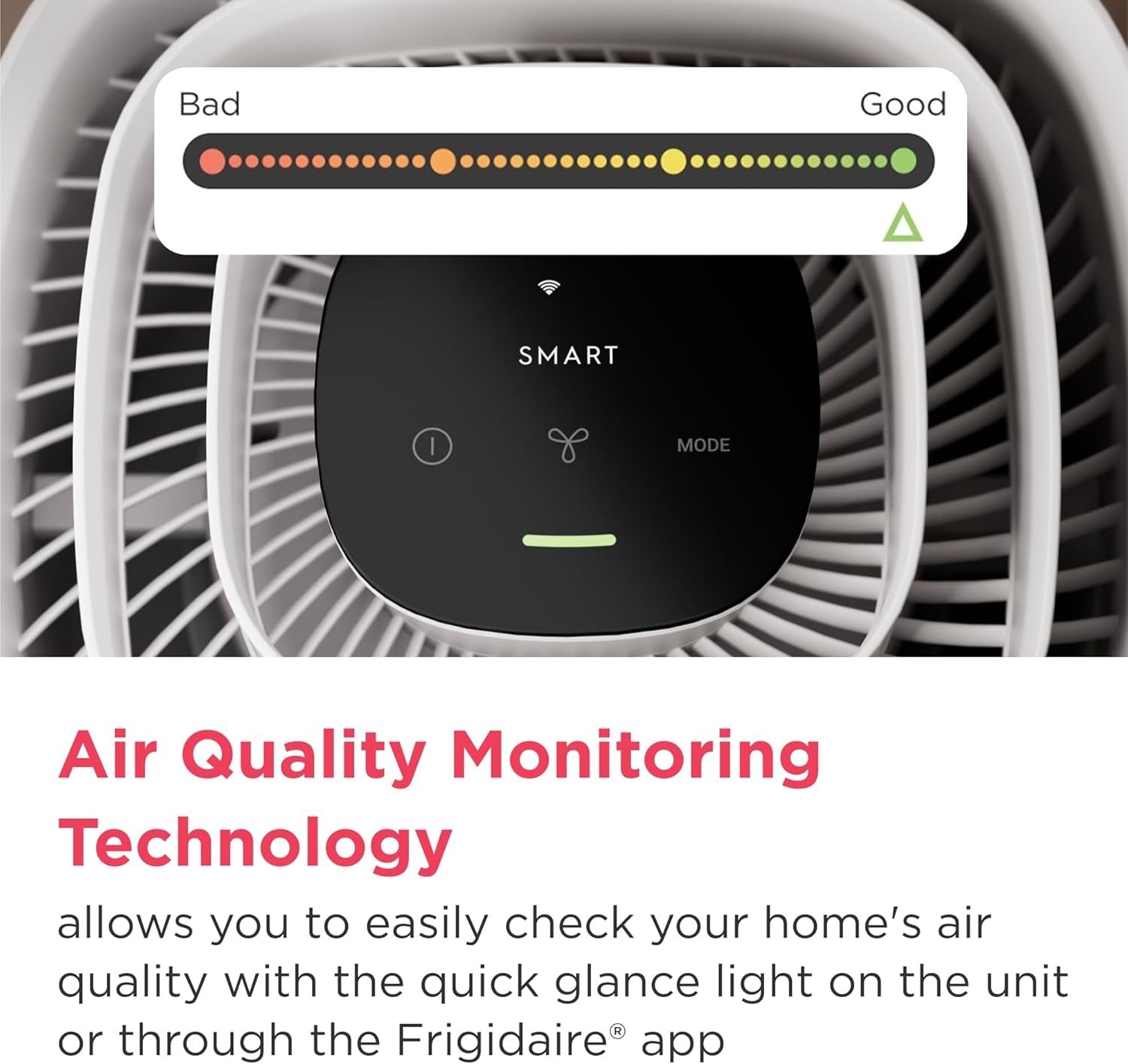 image:imageFrigidaire PureA300 HEPA Air Purifier with WiFi for Small Bedrooms Covers up to 850 Sq Ft 3Stage Filtration Energy Star Certification Air Quality Monitoring Smart Mode Ultra Quiet White850 Square Feet Wifi