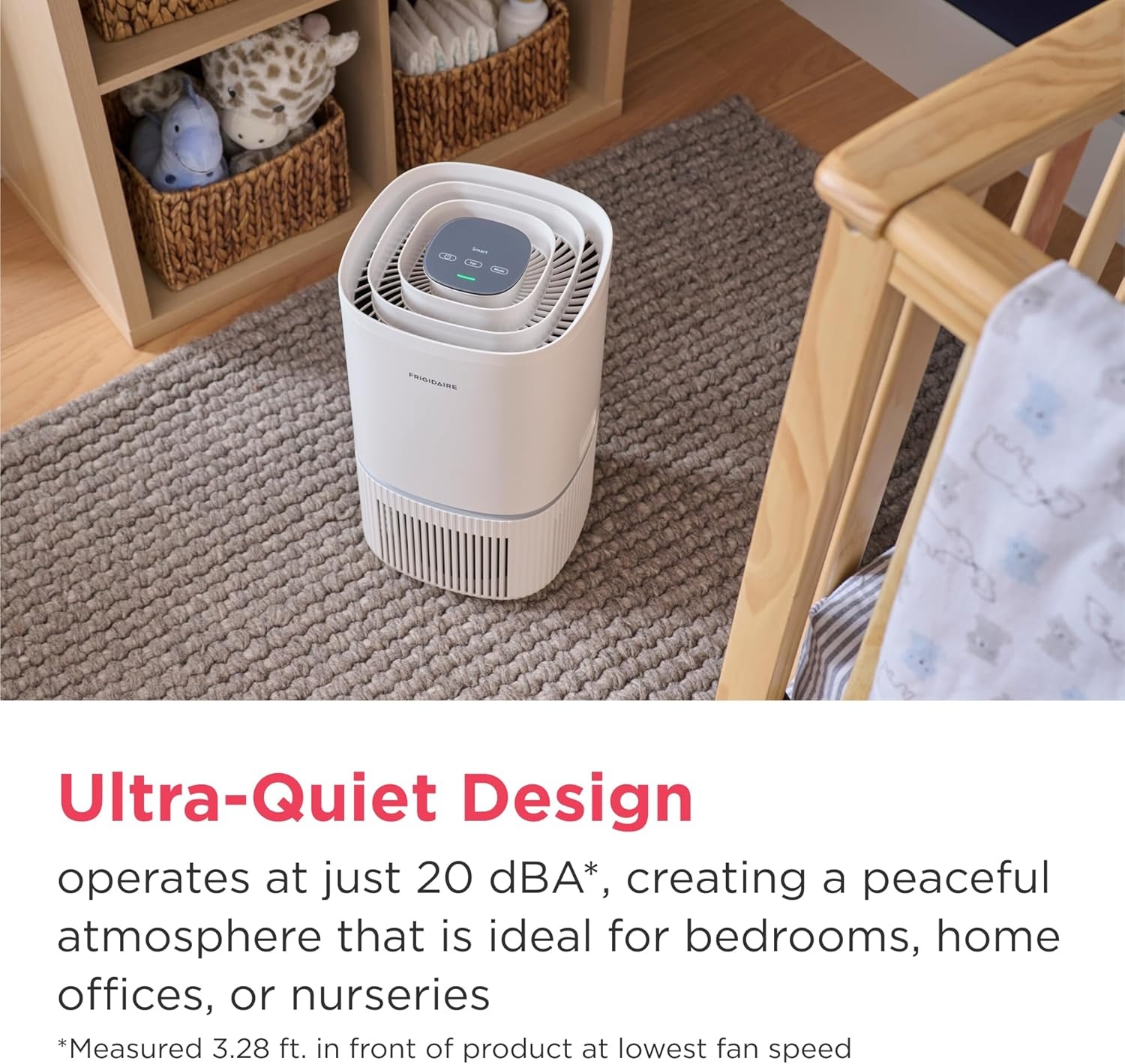 image:imageFrigidaire PureA300 HEPA Air Purifier with WiFi for Small Bedrooms Covers up to 850 Sq Ft 3Stage Filtration Energy Star Certification Air Quality Monitoring Smart Mode Ultra Quiet White850 Square Feet Wifi
