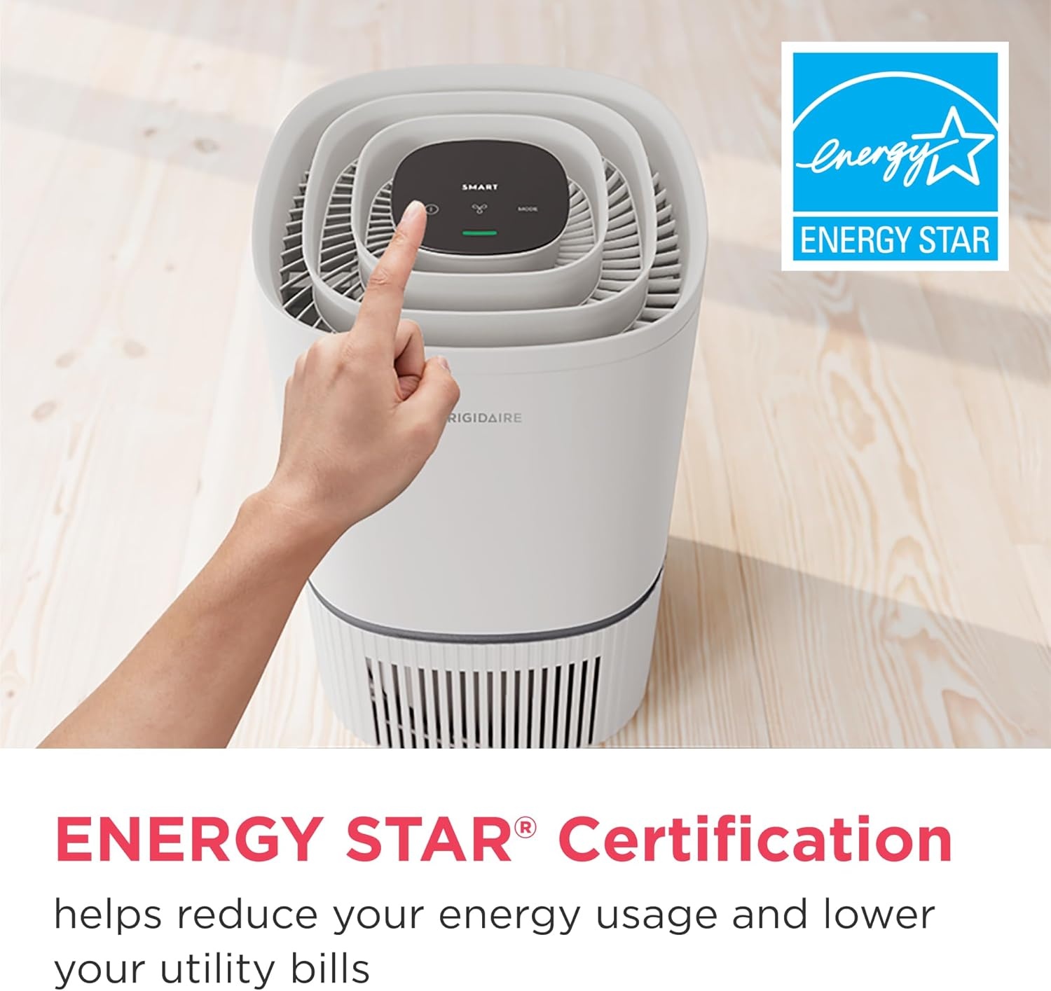 image:imageFrigidaire PureA300 HEPA Air Purifier with WiFi for Small Bedrooms Covers up to 850 Sq Ft 3Stage Filtration Energy Star Certification Air Quality Monitoring Smart Mode Ultra Quiet White850 Square Feet Wifi