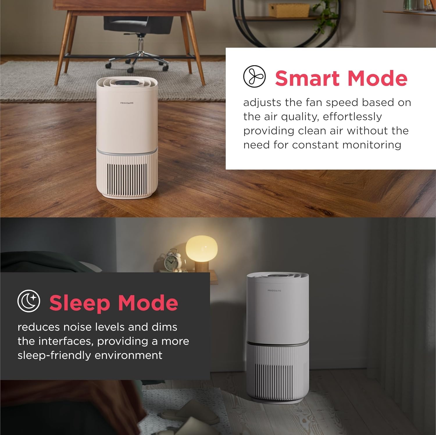 image:imageFrigidaire PureA300 HEPA Air Purifier with WiFi for Small Bedrooms Covers up to 850 Sq Ft 3Stage Filtration Energy Star Certification Air Quality Monitoring Smart Mode Ultra Quiet White1685 Square Feet Wifi