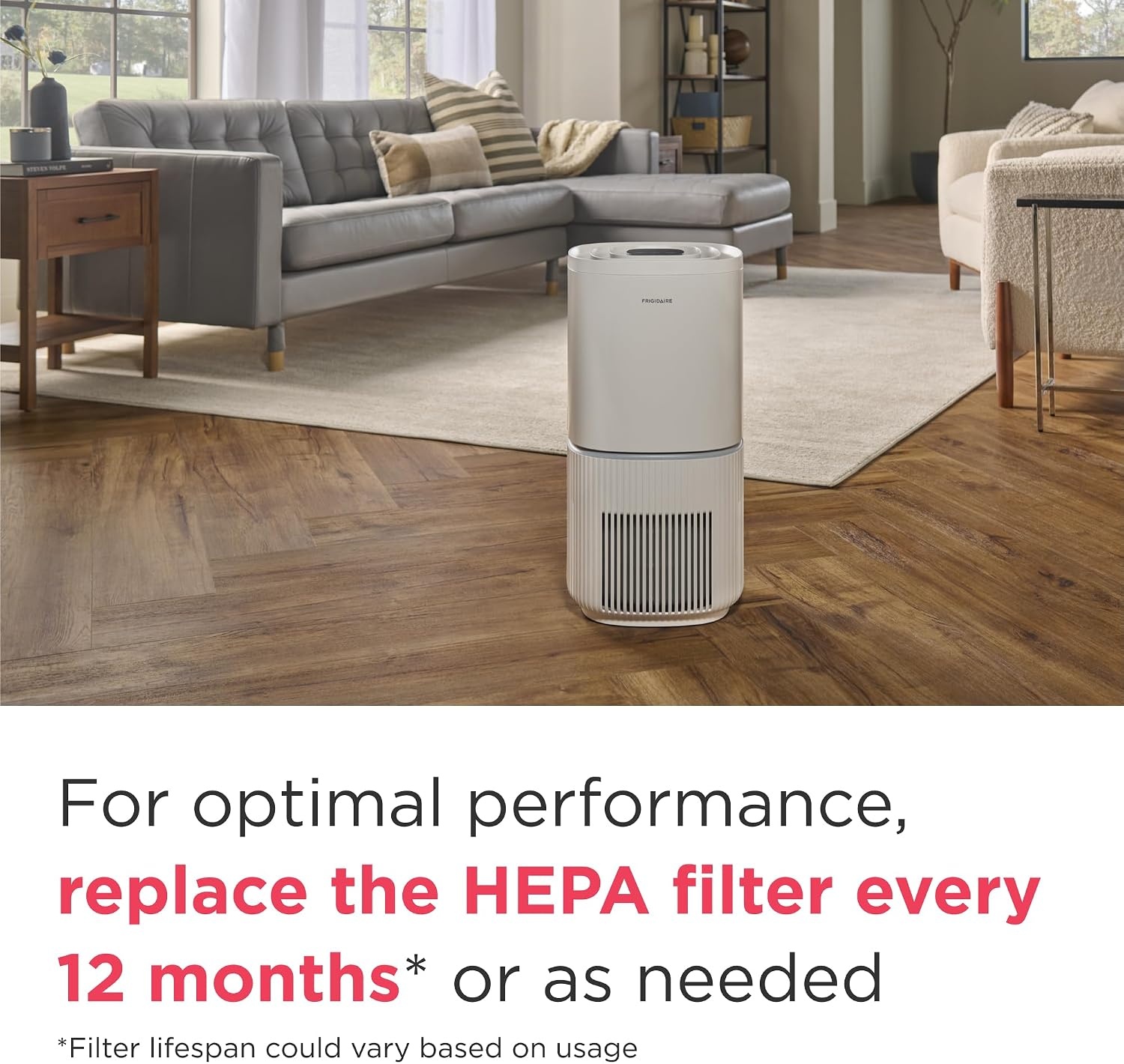 image:imageFrigidaire PureA300 HEPA Air Purifier with WiFi for Small Bedrooms Covers up to 850 Sq Ft 3Stage Filtration Energy Star Certification Air Quality Monitoring Smart Mode Ultra Quiet White1685 Square Feet Wifi