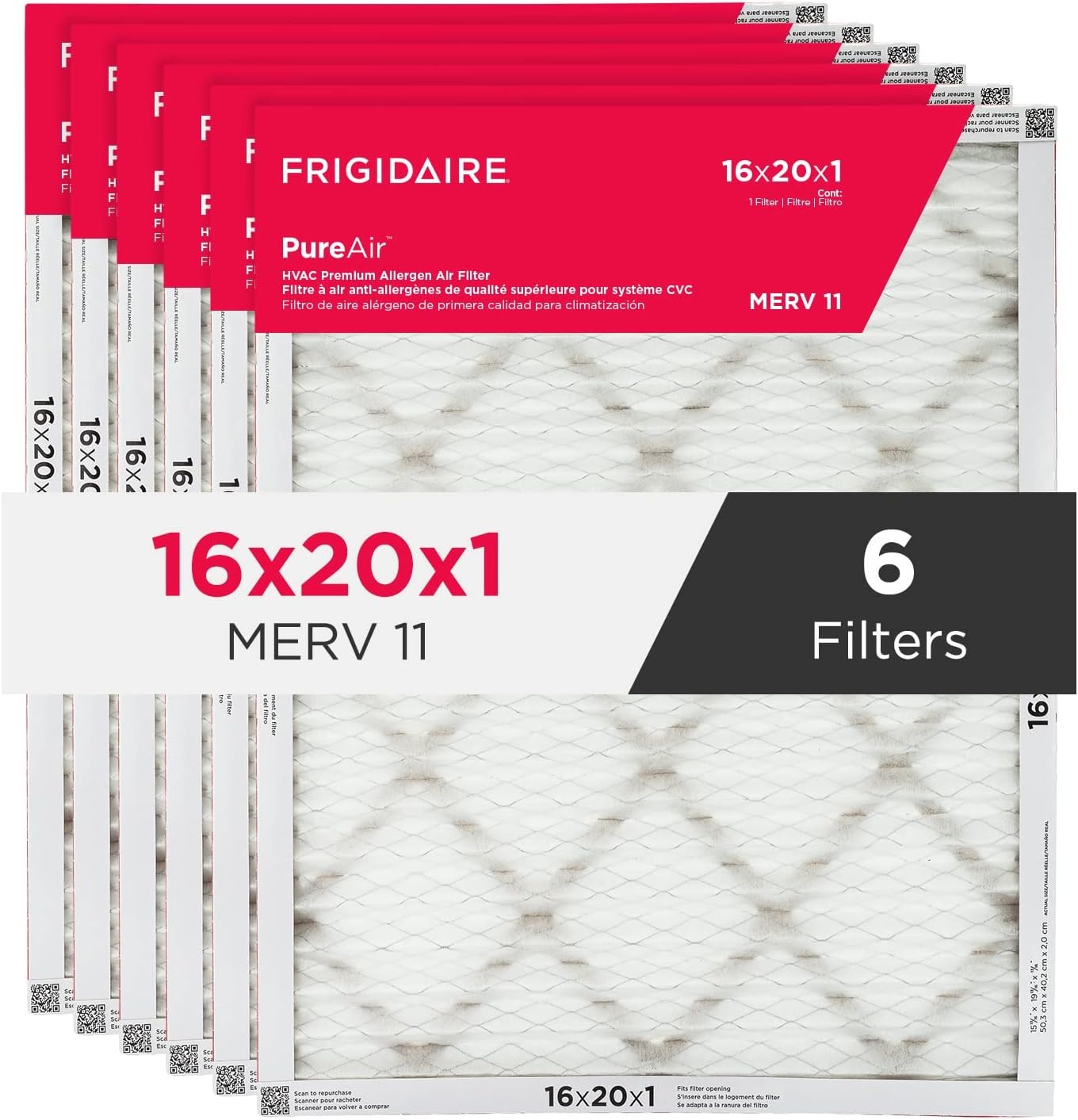 image:imageFrigidaire PureAir 16 x 20 x 1 MERV 8 Allergen Air Filter 2 Pack16 x 20 x 1