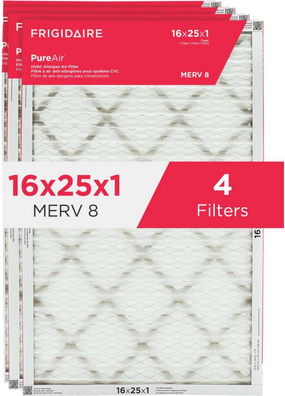 image:imageFrigidaire PureAir 16 x 20 x 1 MERV 8 Allergen Air Filter 2 Pack16 x 25 x 1