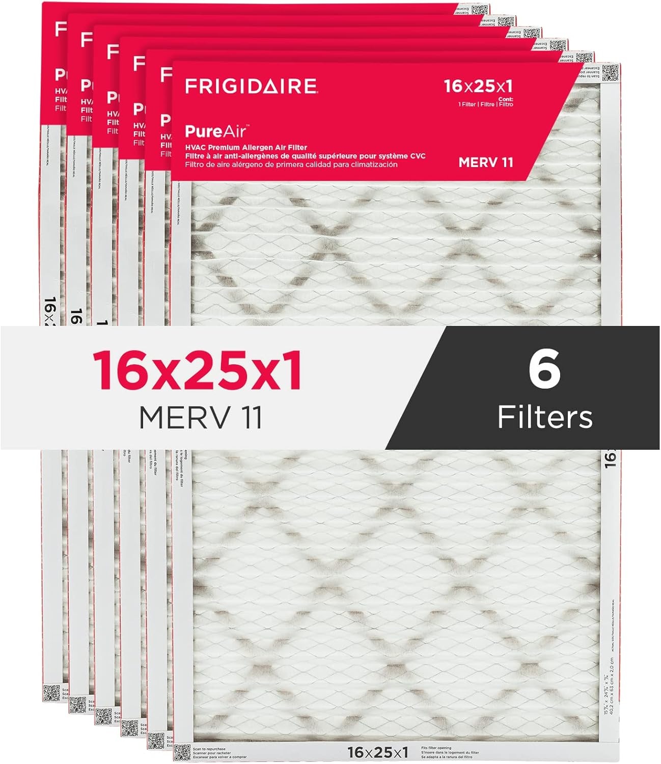 image:imageFrigidaire PureAir 16 x 20 x 1 MERV 8 Allergen Air Filter 2 Pack16 x 25 x 1