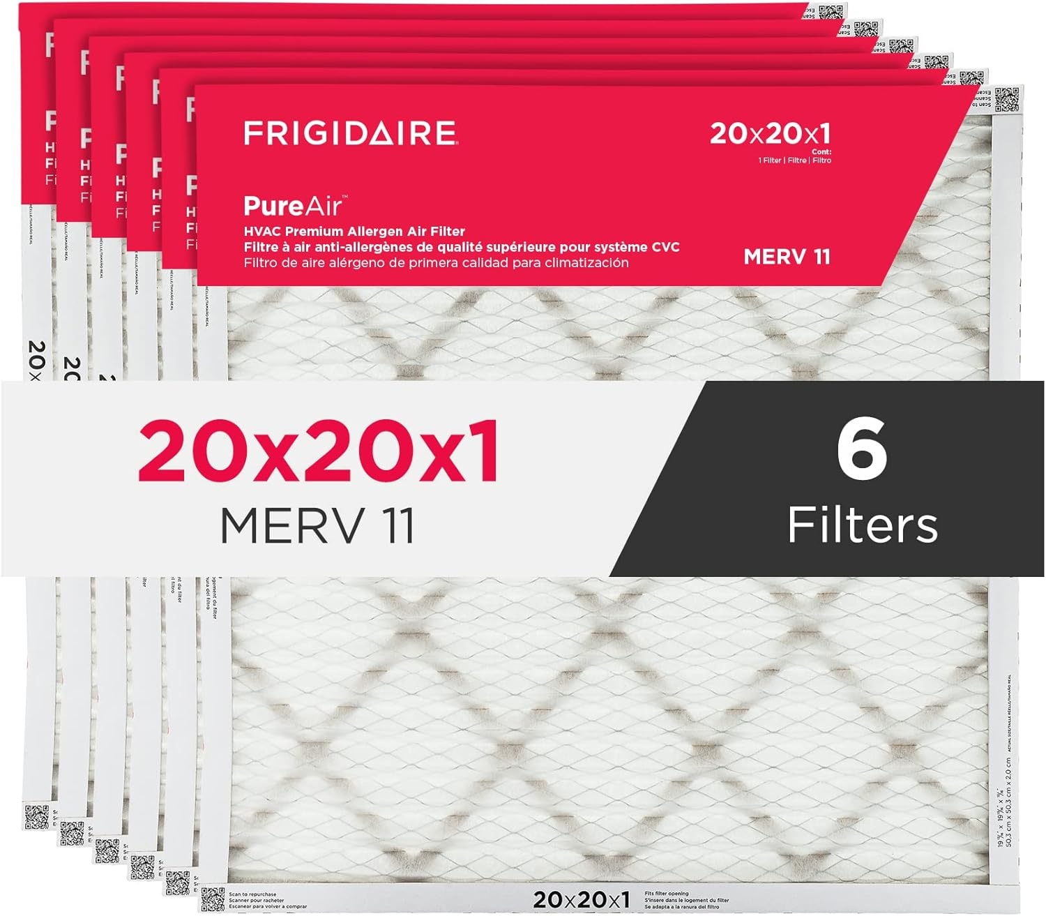 image:imageFrigidaire PureAir 16 x 20 x 1 MERV 8 Allergen Air Filter 2 Pack20 x 20 x 1