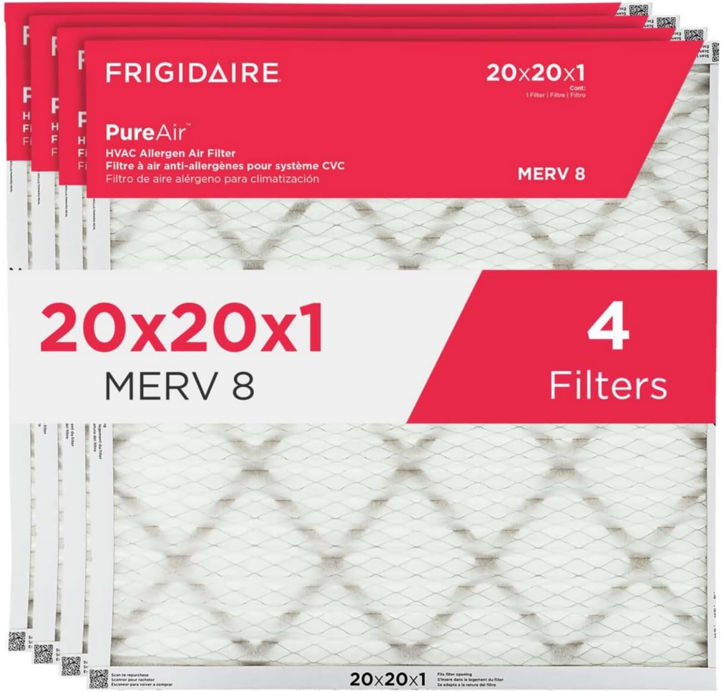 image:imageFrigidaire PureAir 16 x 20 x 1 MERV 8 Allergen Air Filter 2 Pack20 x 20 x 1