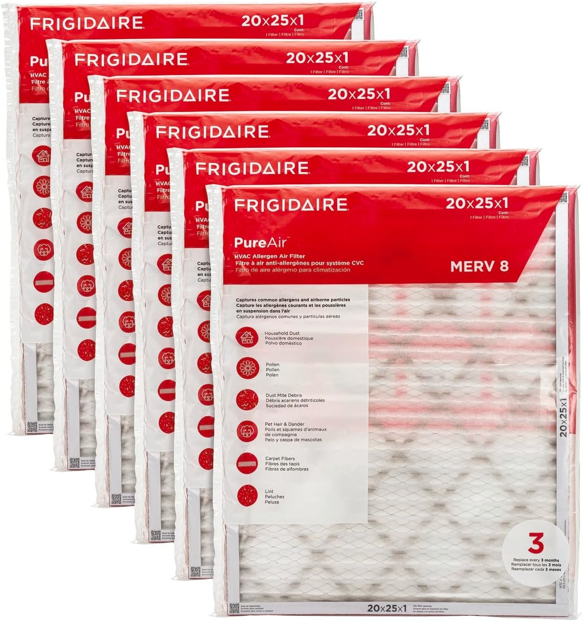 image:imageFrigidaire PureAir 16 x 20 x 1 MERV 8 Allergen Air Filter 2 Pack20 x 25 x 1