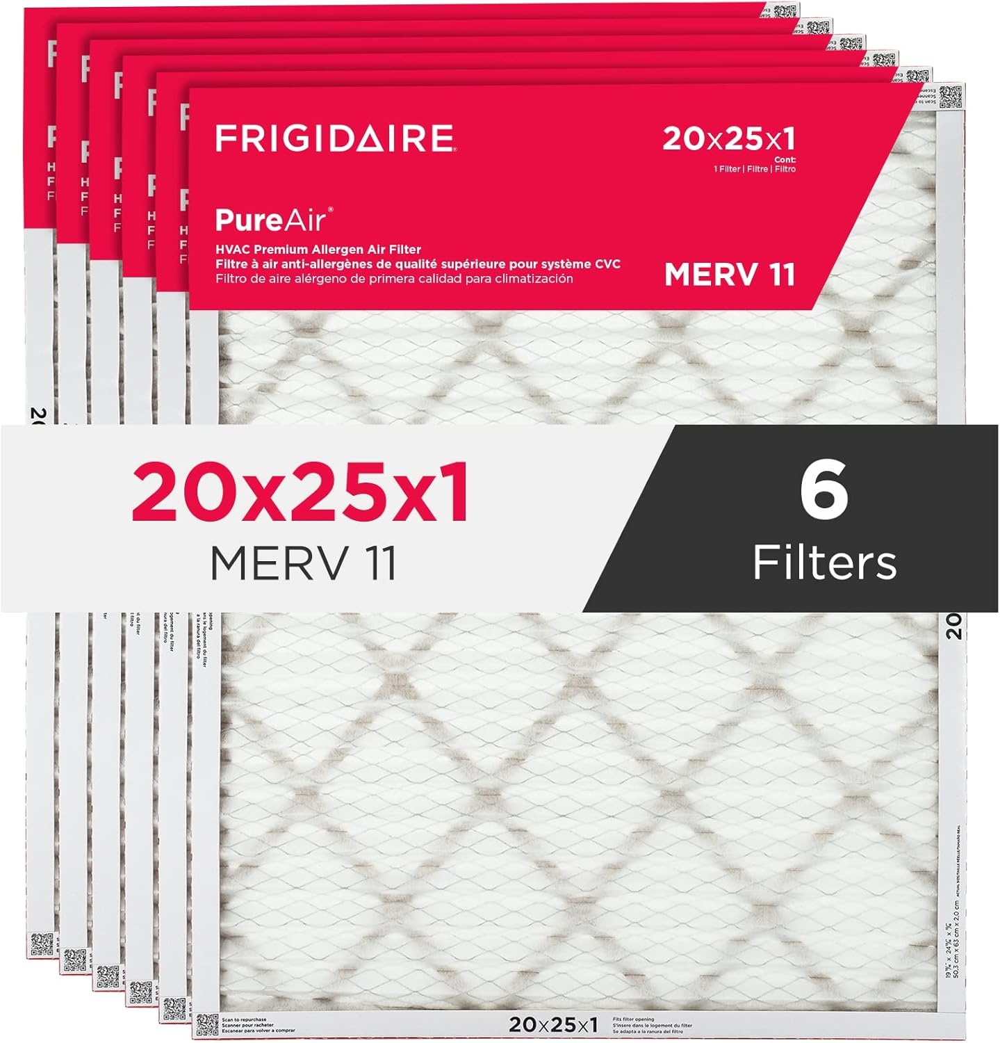 image:imageFrigidaire PureAir 16 x 20 x 1 MERV 8 Allergen Air Filter 2 Pack20 x 25 x 1