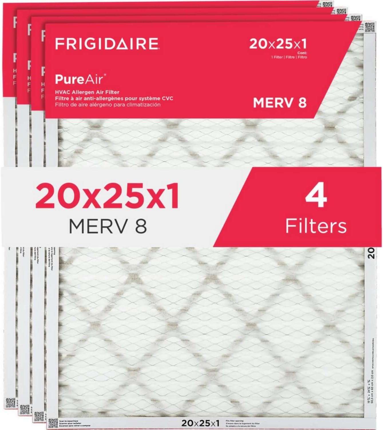 image:imageFrigidaire PureAir 16 x 20 x 1 MERV 8 Allergen Air Filter 2 Pack20 x 25 x 1