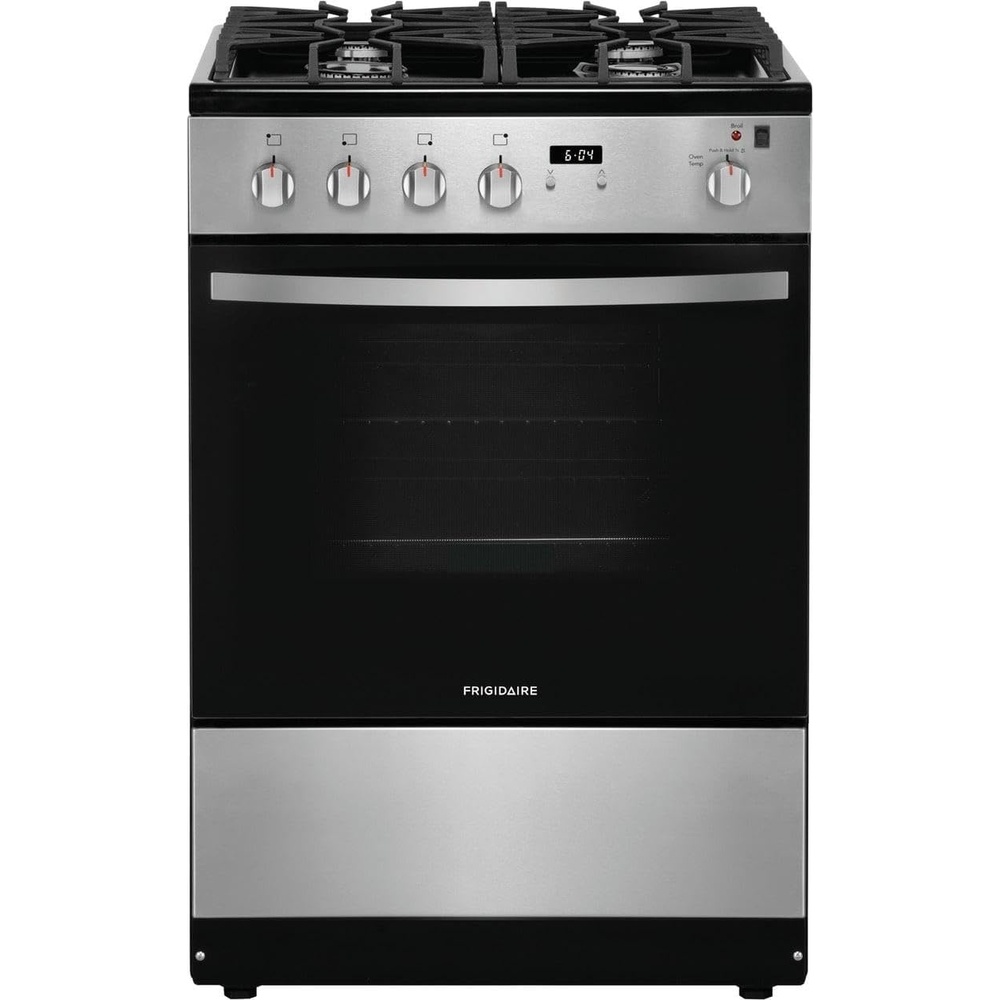 image:imageFrigidaire 24 in 19 Cu Ft Gas Range in Stainless Steel with Continuous Cast Iron Grates ADA CompliantStainless Steel