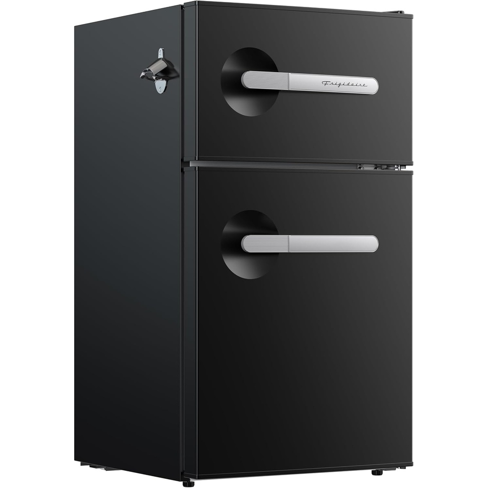 image:imageFrigidaire EFR3A1 Compact Small TopFreezer Refrigerator Stainless Steel Mini Bar Fridge Platinum Series2126 D x 1783 W x 335 H 32 cu ft Double DoorBlack