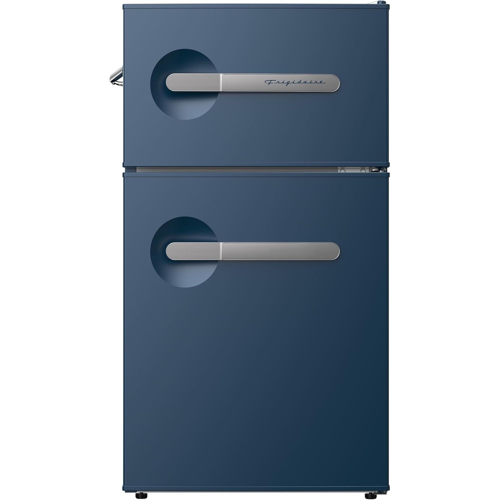 image:imageFrigidaire EFR3A1 Compact Small TopFreezer Refrigerator Stainless Steel Mini Bar Fridge Platinum Series2126 D x 1783 W x 335 H 32 cu ft Double DoorBlue