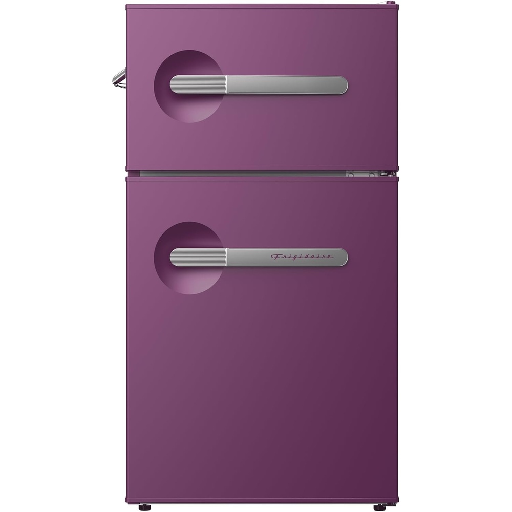 image:imageFrigidaire EFR3A1 Compact Small TopFreezer Refrigerator Stainless Steel Mini Bar Fridge Platinum Series2126 D x 1783 W x 335 H 32 cu ft Double DoorPurple