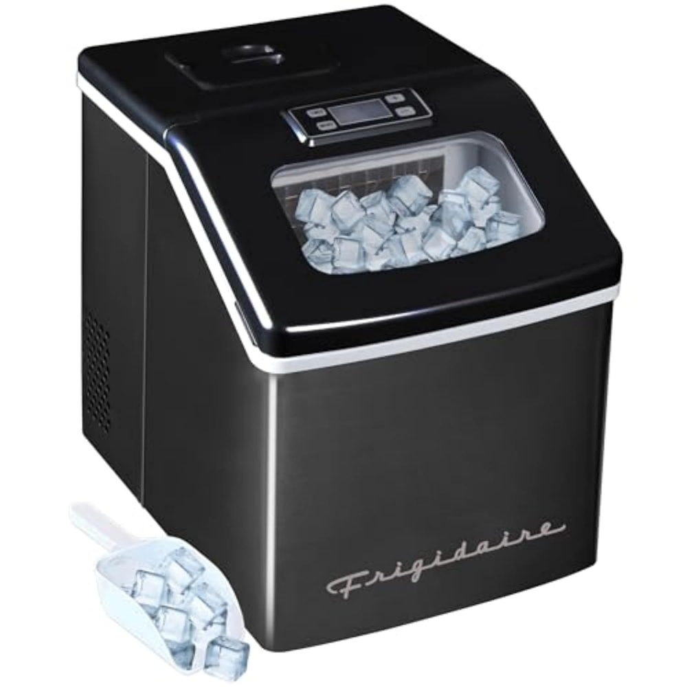 image:imageFrigidaire Ice Maker EFIC452 Countertop Stainless Steel Ice Maker with Transparent Window Clear Ice Cube Maker with 40 lbs Capacity Ice Maker Machine 148 D x 11 W x 141 H Blackblack stainless