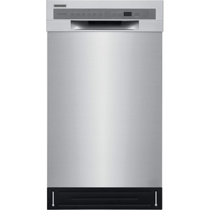 FRIGIDAIRE 18 in. ADA Compact Front Control Dishwasher in Stainless Steel with Dual Spray Arms, 52 dBA, includes room-of-choice delivery(Silver)