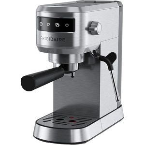 Frigidaire Steam Espresso Maker, Coffee Machine with Milk Frother & Cup Warmer, 20 Bar Pressure, 34 oz Removable Water Tank, Single or Double Shot, Stainless Steel