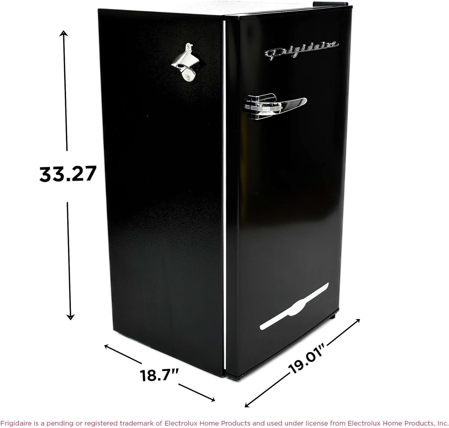 image:imageFRIGIDAIRE EFR376BLACK 31 Cu Ft Black Retro Bar Fridge with Side Bottle OpenerBLACK