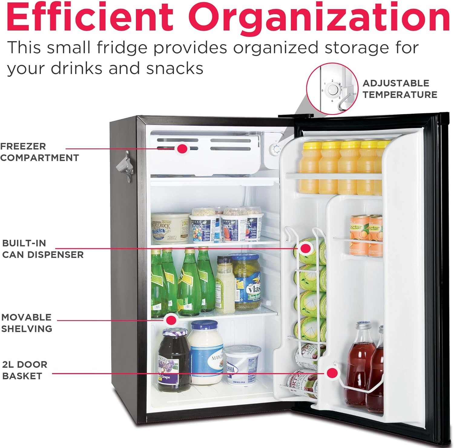 image:imageFRIGIDAIRE EFR376BLACK 31 Cu Ft Black Retro Bar Fridge with Side Bottle OpenerBLACK