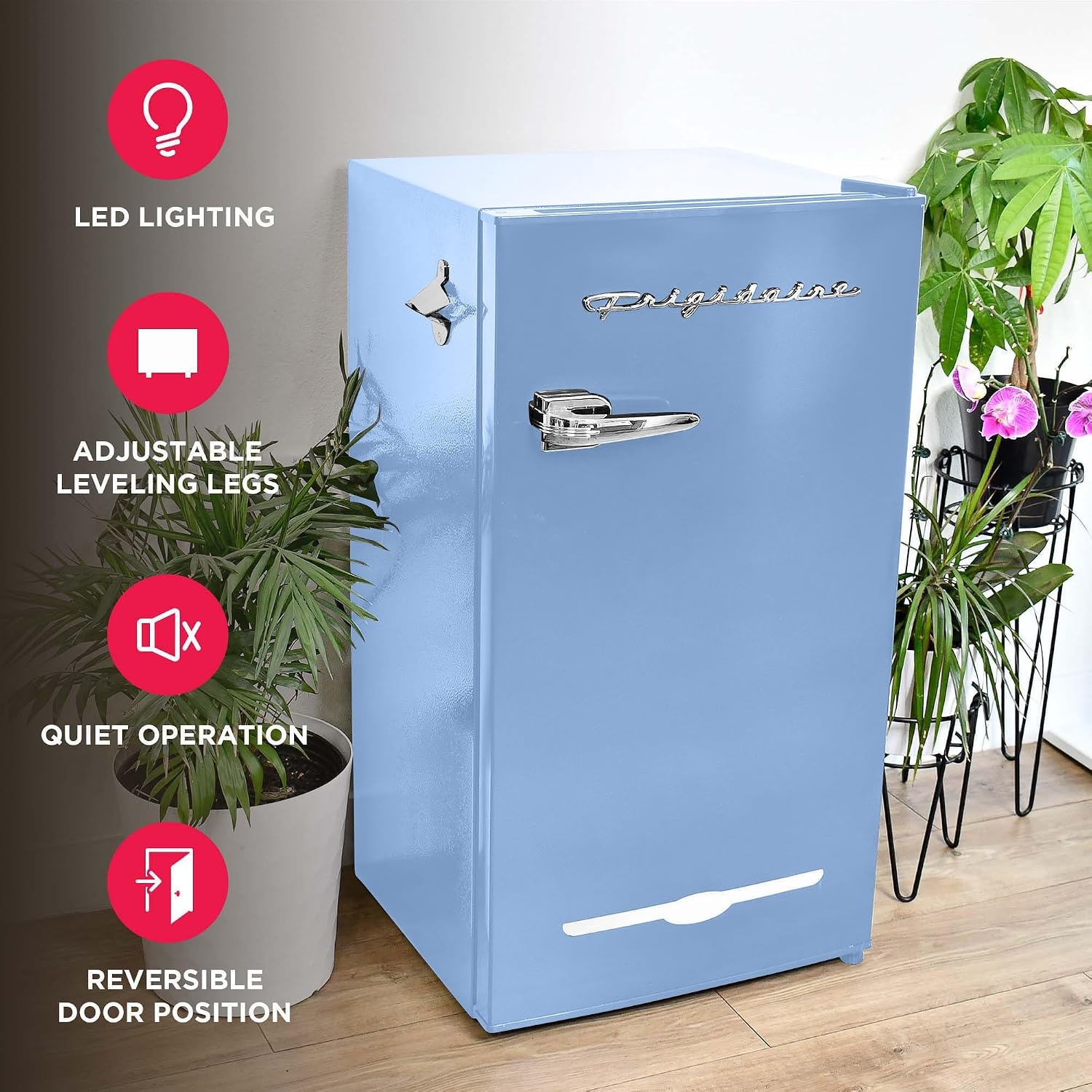 image:imageFRIGIDAIRE EFR376BLACK 31 Cu Ft Black Retro Bar Fridge with Side Bottle OpenerBlue