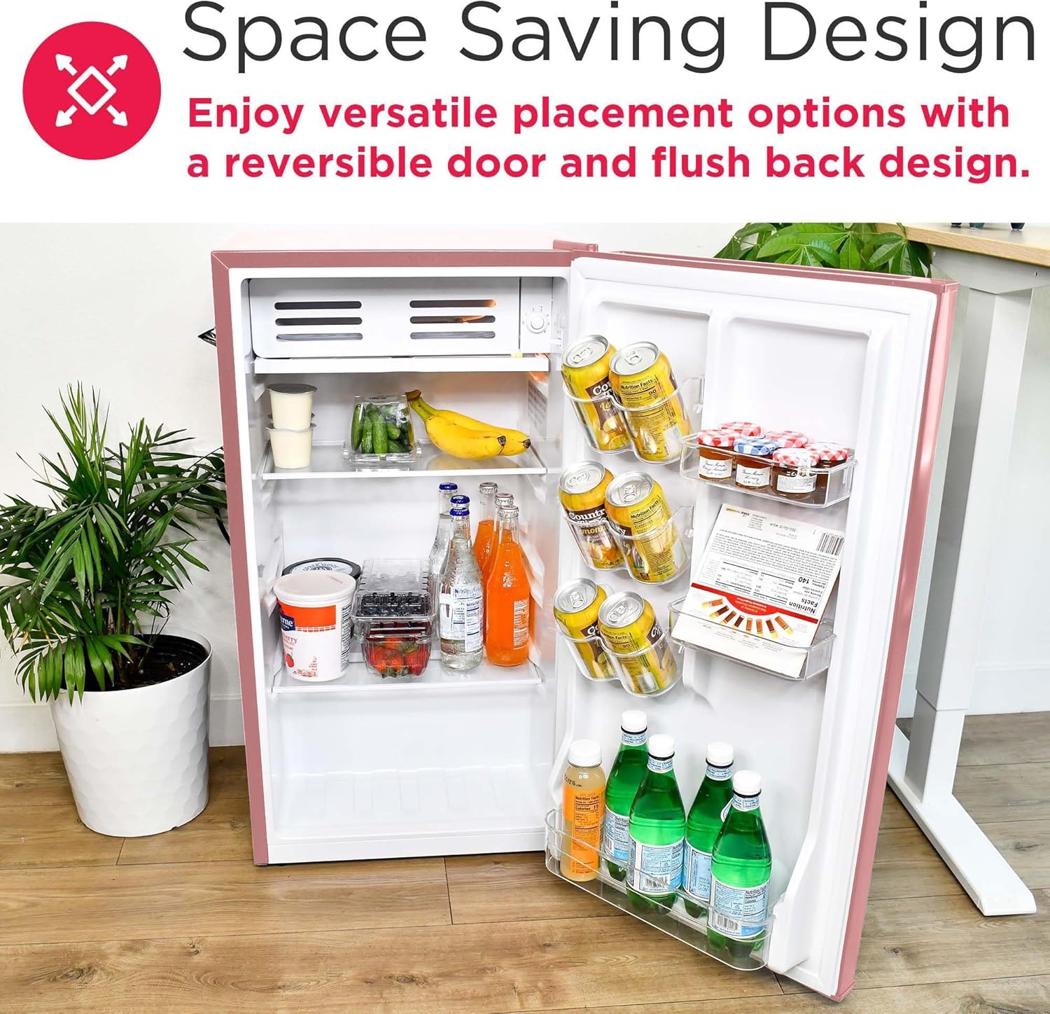 image:imageFRIGIDAIRE EFR376BLACK 31 Cu Ft Black Retro Bar Fridge with Side Bottle OpenerBright Pink