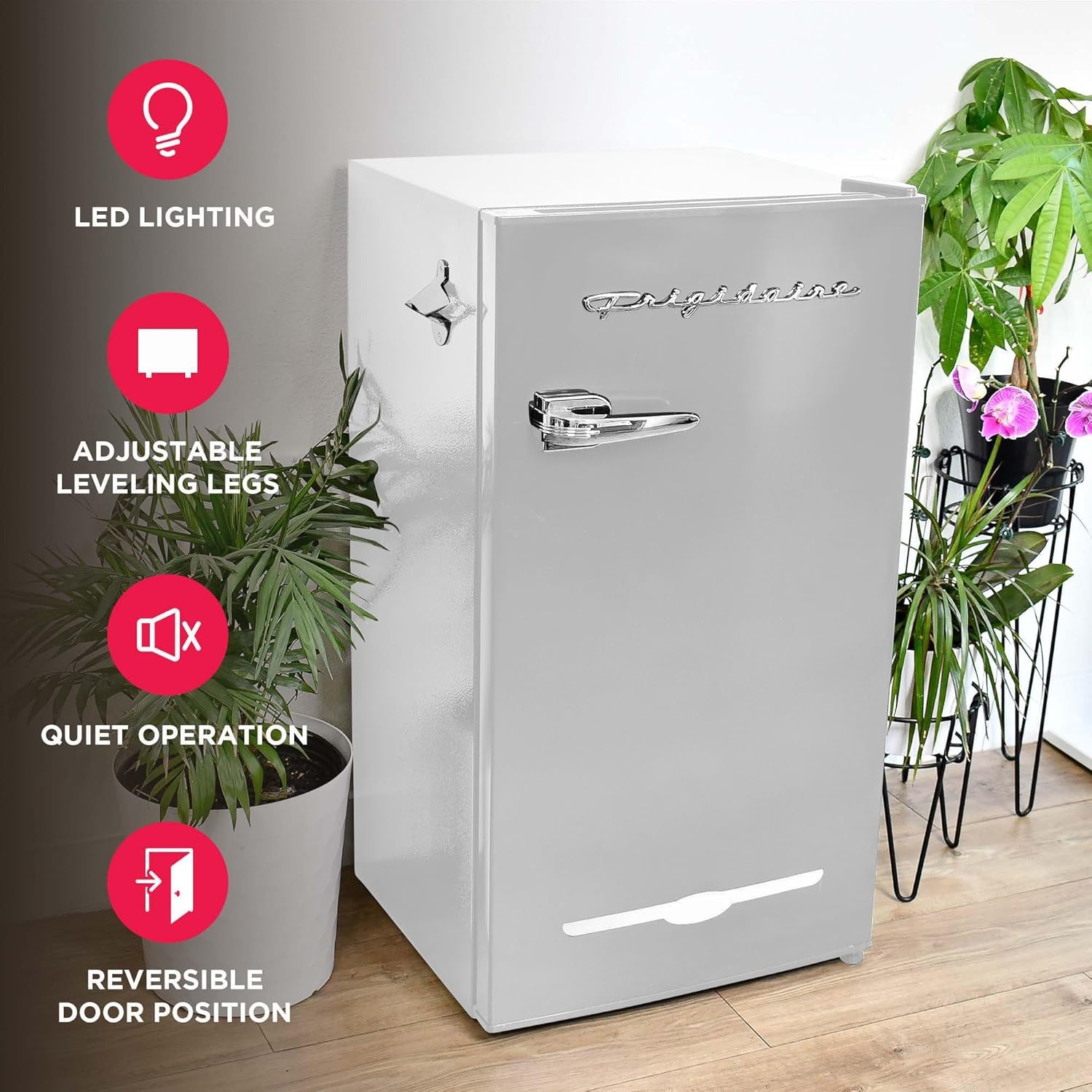 image:imageFRIGIDAIRE EFR376BLACK 31 Cu Ft Black Retro Bar Fridge with Side Bottle OpenerMOONBEAM