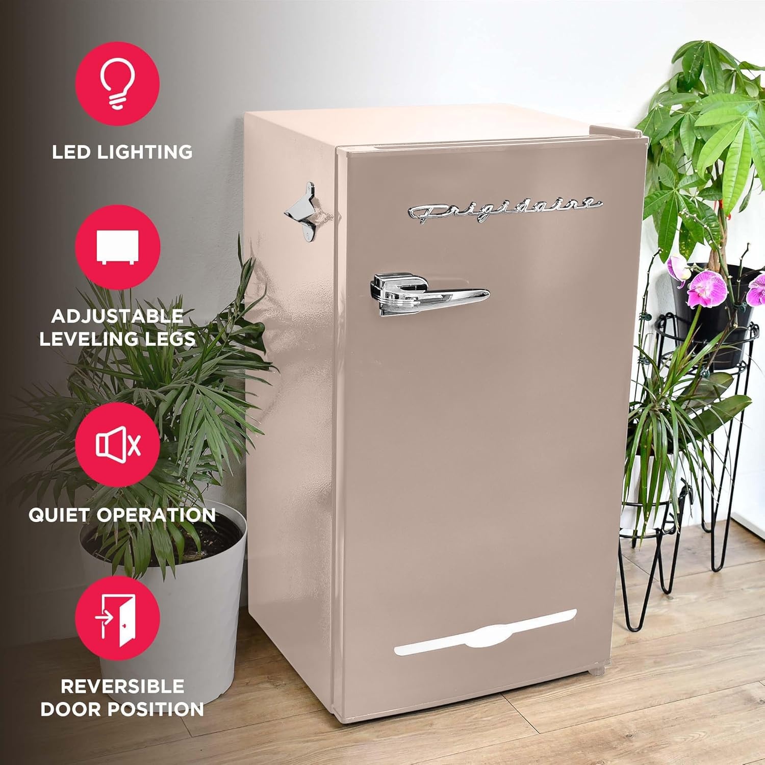 image:imageFRIGIDAIRE EFR376BLACK 31 Cu Ft Black Retro Bar Fridge with Side Bottle OpenerPink