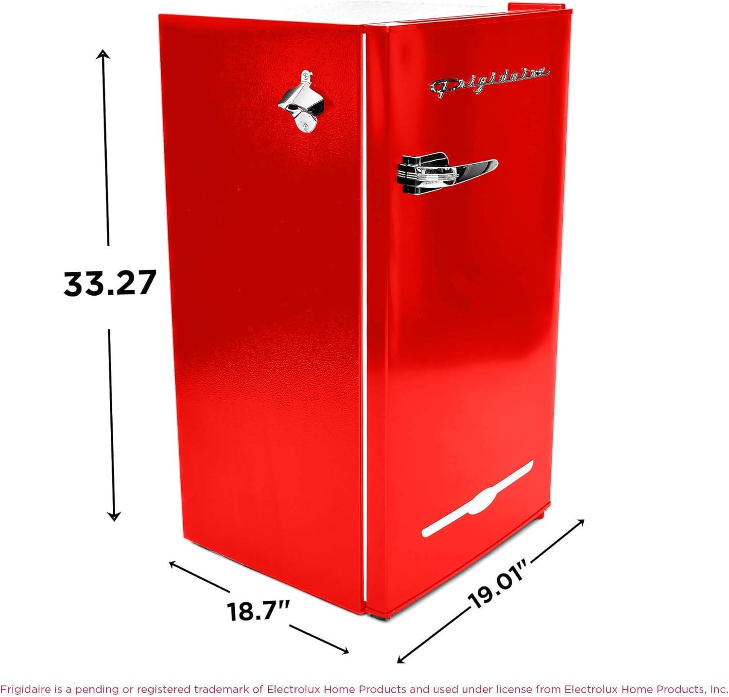 image:imageFRIGIDAIRE EFR376BLACK 31 Cu Ft Black Retro Bar Fridge with Side Bottle OpenerRED