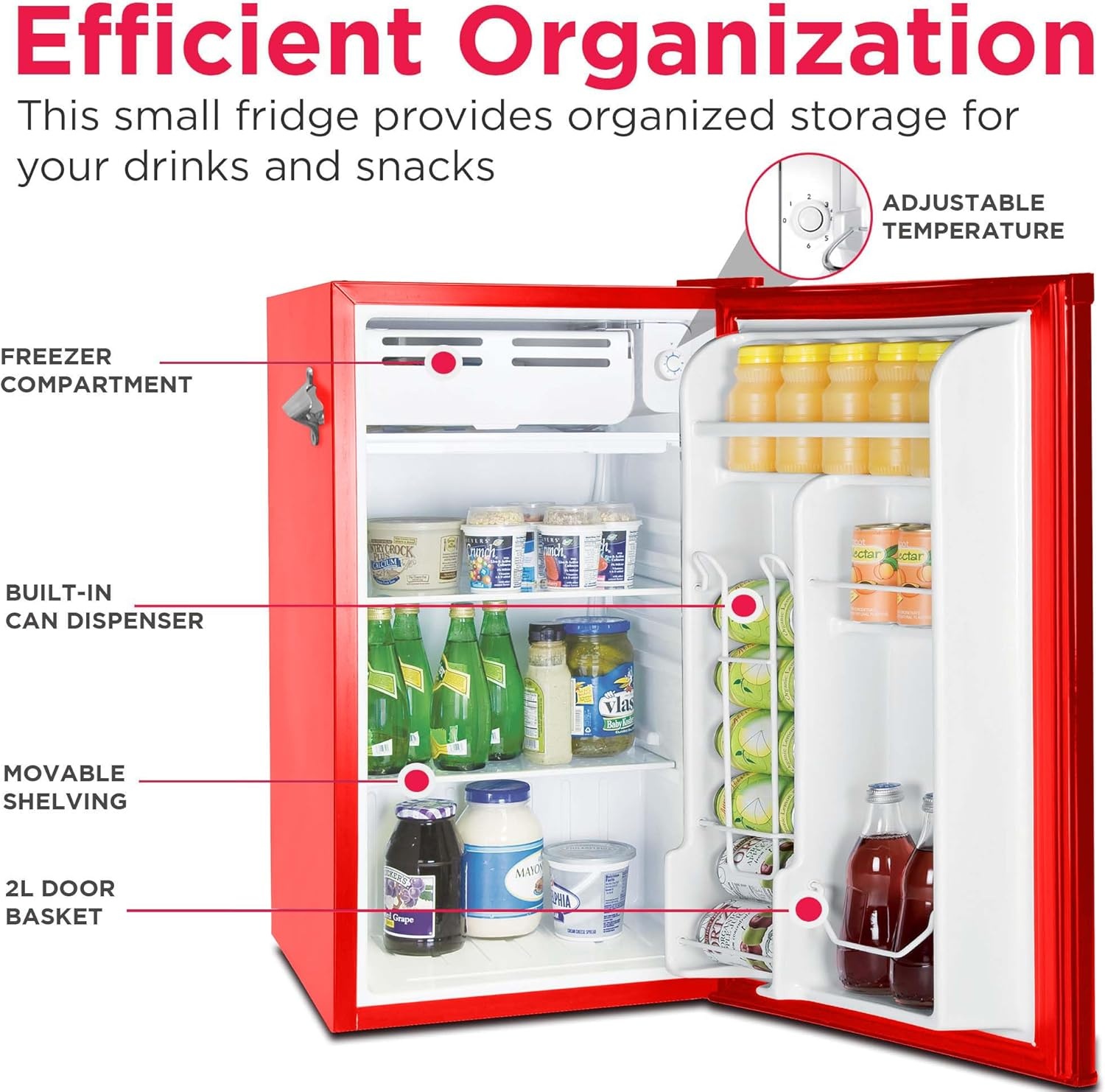 image:imageFRIGIDAIRE EFR376BLACK 31 Cu Ft Black Retro Bar Fridge with Side Bottle OpenerRED