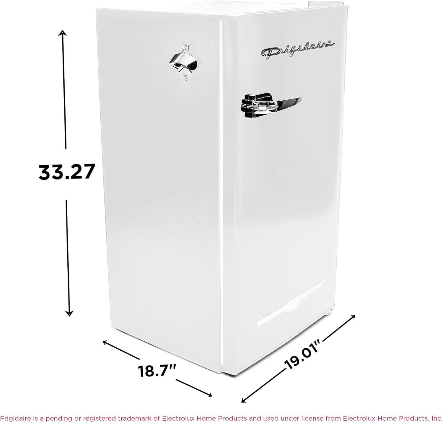 image:imageFRIGIDAIRE EFR376BLACK 31 Cu Ft Black Retro Bar Fridge with Side Bottle OpenerWHITE
