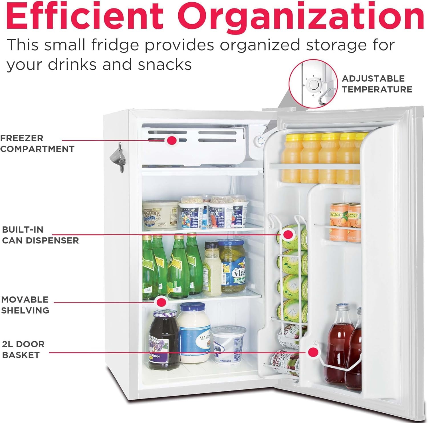 image:imageFRIGIDAIRE EFR376BLACK 31 Cu Ft Black Retro Bar Fridge with Side Bottle OpenerWHITE