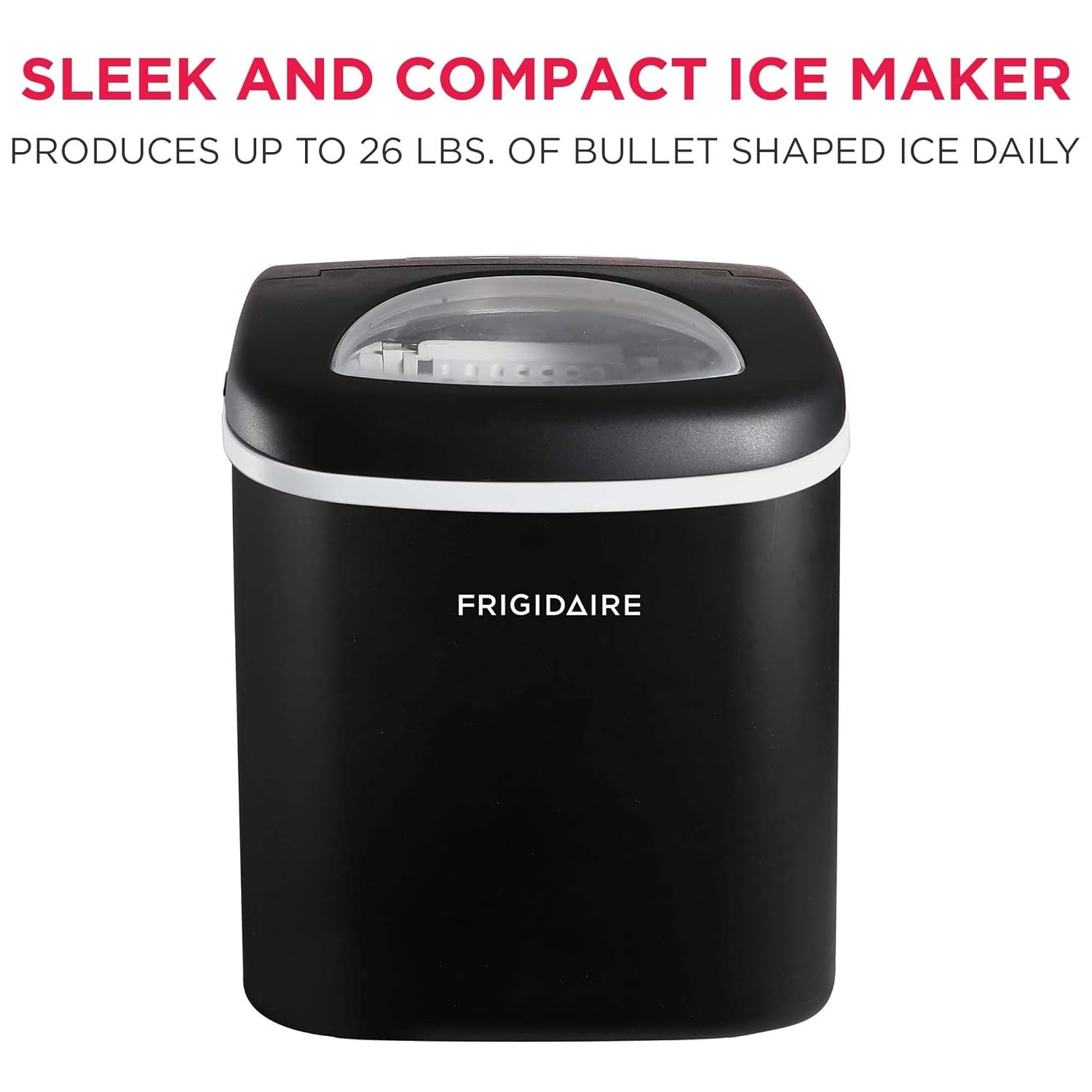 image:imageFRIGIDAIRE Portable Compact Ice Maker Counter Top Ice Making Machine 26lb per day WhiteBlack