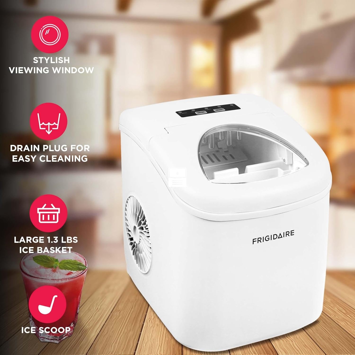 image:imageFRIGIDAIRE Portable Compact Ice Maker Counter Top Ice Making Machine 26lb per day WhiteWhite