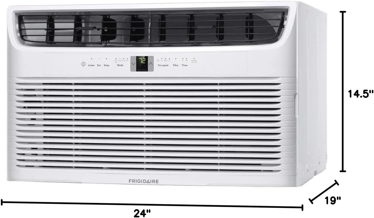 image:imageFrigidaire 12000 BTU Cooling BuiltIn Room Wall Air Conditioner with Air Ionizer Washable Filter and Remote Control White