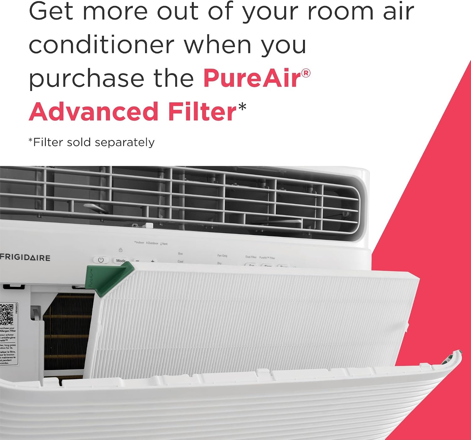 image:imageFrigidaire 12000 BTU Window Air Conditioner with Supplemental Heat Cools amp Heats Up to 550 Sq Ft Remote Control Quiet Operation Eco Mode 3 Fan Speeds White12 000 BTU