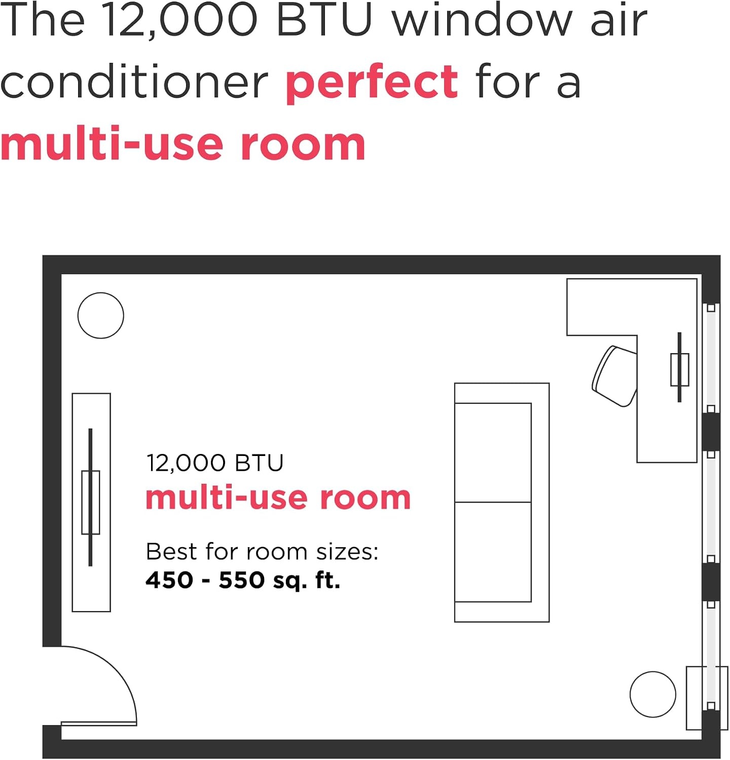 image:imageFrigidaire 12000 BTU Window Air Conditioner with Supplemental Heat Cools amp Heats Up to 550 Sq Ft Remote Control Quiet Operation Eco Mode 3 Fan Speeds White12 000 BTU