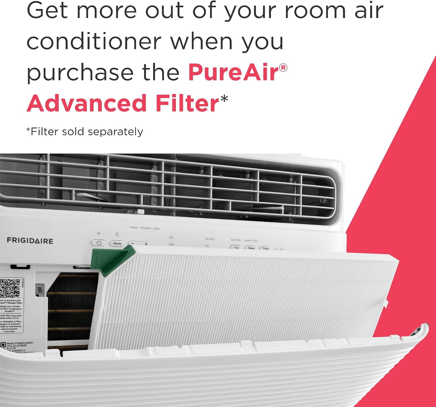 image:imageFrigidaire 18000 BTU Smart Window Air Conditioner with WiFi Cools Up to 1020 Sq Ft Remote Control Quiet Operation Eco Mode 3 Fan Speeds White