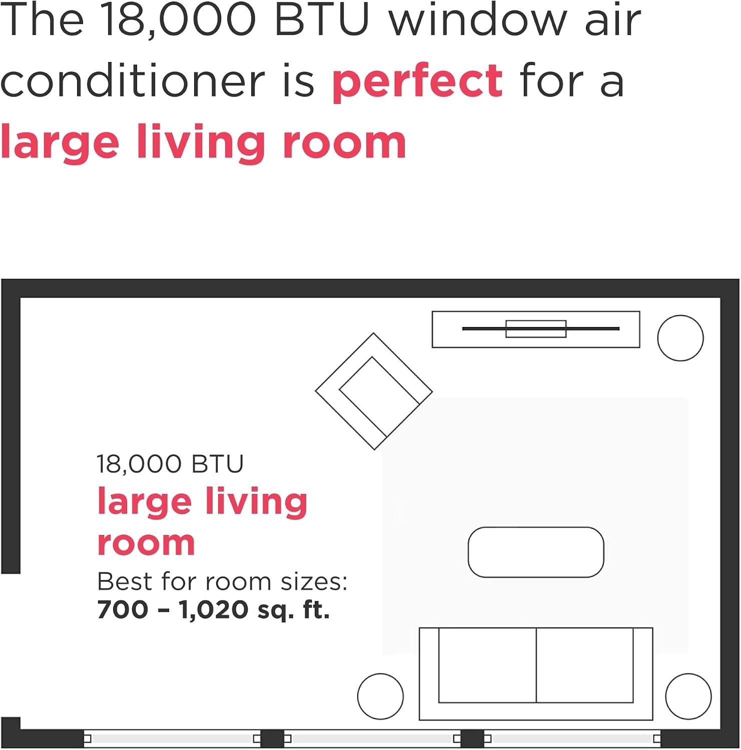 image:imageFrigidaire 18000 BTU Smart Window Air Conditioner with WiFi Cools Up to 1020 Sq Ft Remote Control Quiet Operation Eco Mode 3 Fan Speeds White
