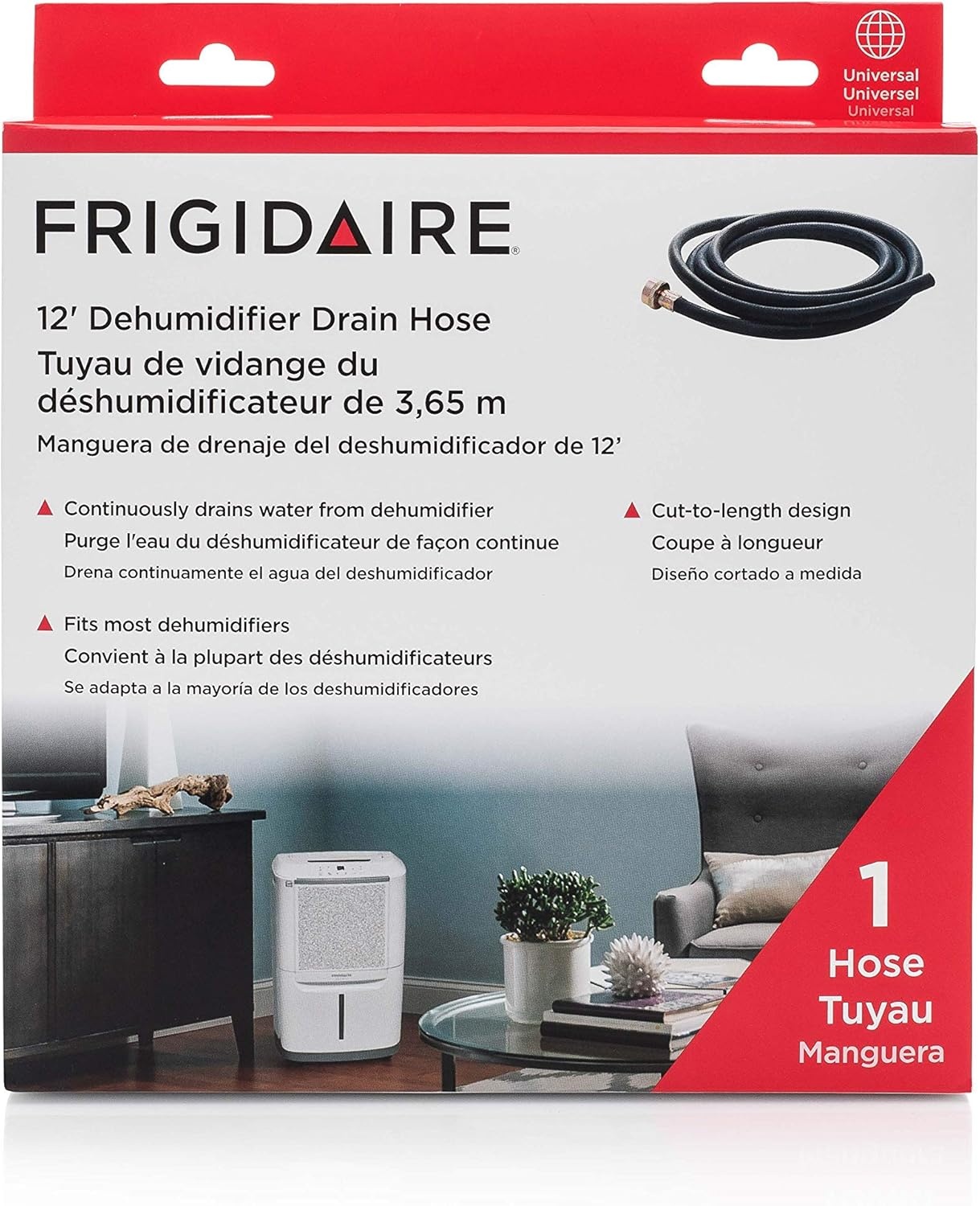 image:imageFrigidaire 18FFDHMH01 Dehumidifier Drain Hose 12 Foot Black12 foot