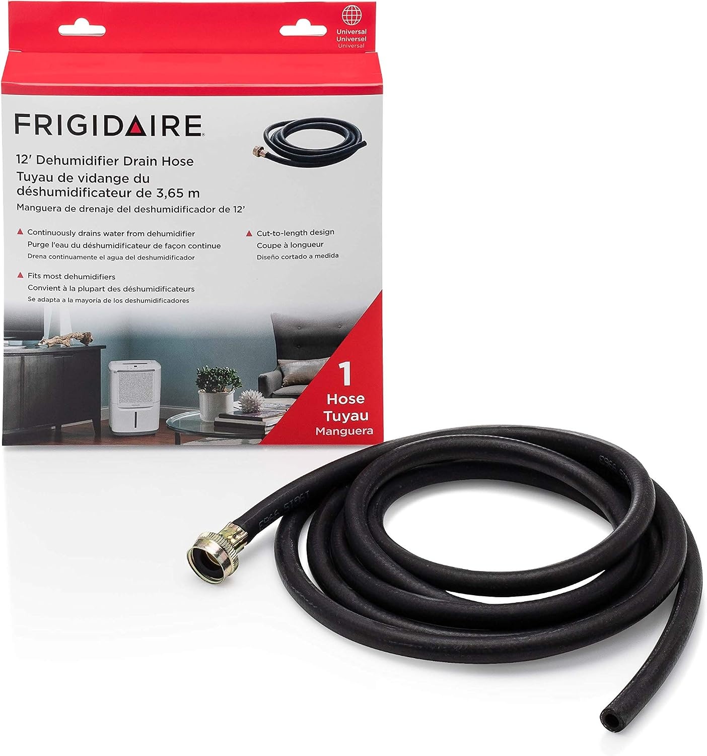 image:imageFrigidaire 18FFDHMH01 Dehumidifier Drain Hose 12 Foot Black12 foot