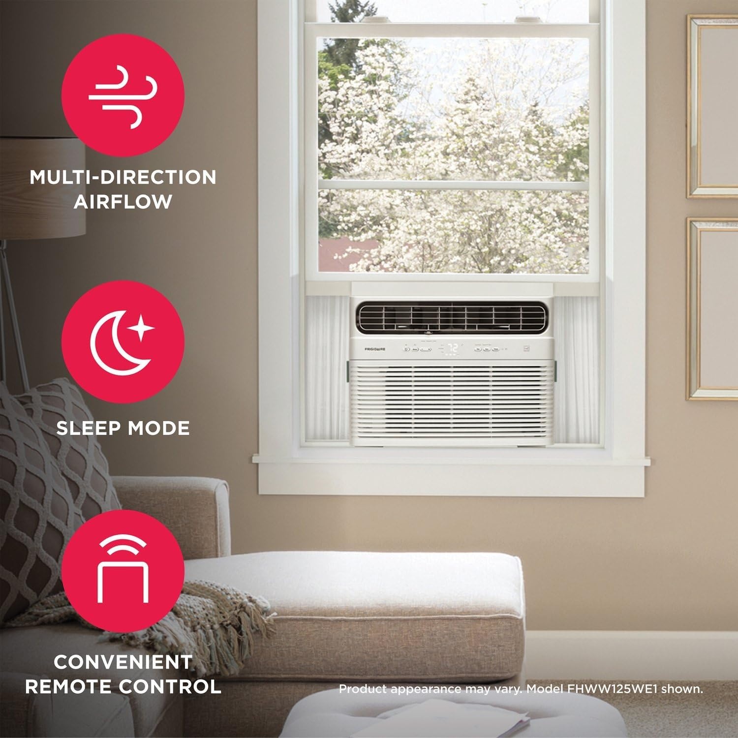image:imageFrigidaire 230V 18000 BTU Smart Inverter Window Air Conditioner with 16000 BTU Heater Dehumidifier Fan WiFi amp Remote Control Quiet AC Unit for Home Heating amp Cooling Cools Up To 1000 Sq Ft
