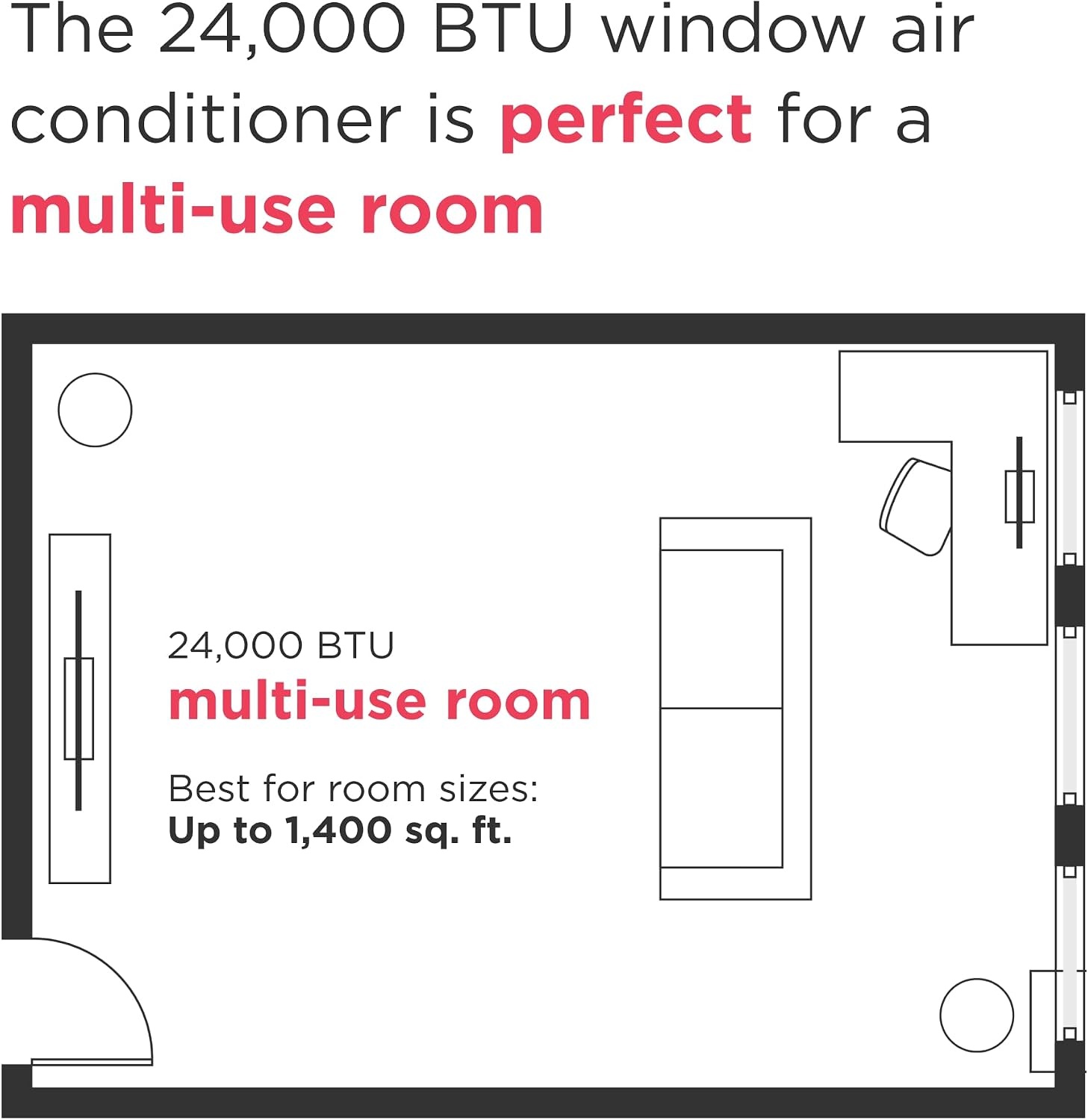 image:imageFrigidaire 24000 BTU Smart Inverter Window Air Conditioner with WiFi and Energy Star Certification Cools Up to 1020 Sq Ft Ultra Quiet Operation White