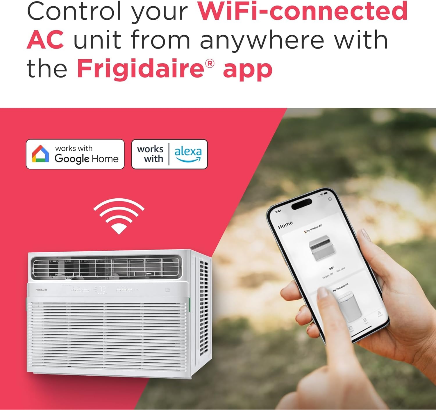 image:imageFrigidaire 24000 BTU Smart Inverter Window Air Conditioner with WiFi and Energy Star Certification Cools Up to 1020 Sq Ft Ultra Quiet Operation White