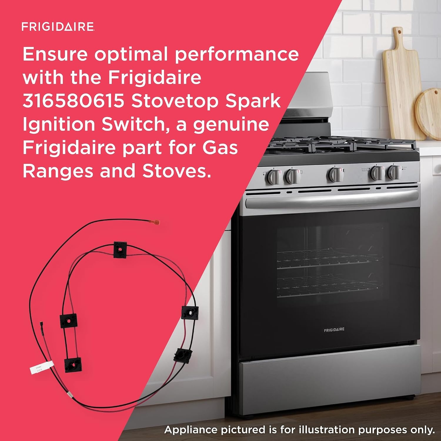 image:imageFrigidaire 316580615 Stovetop Spark Ignition Switch for Gas Ranges and Stoves