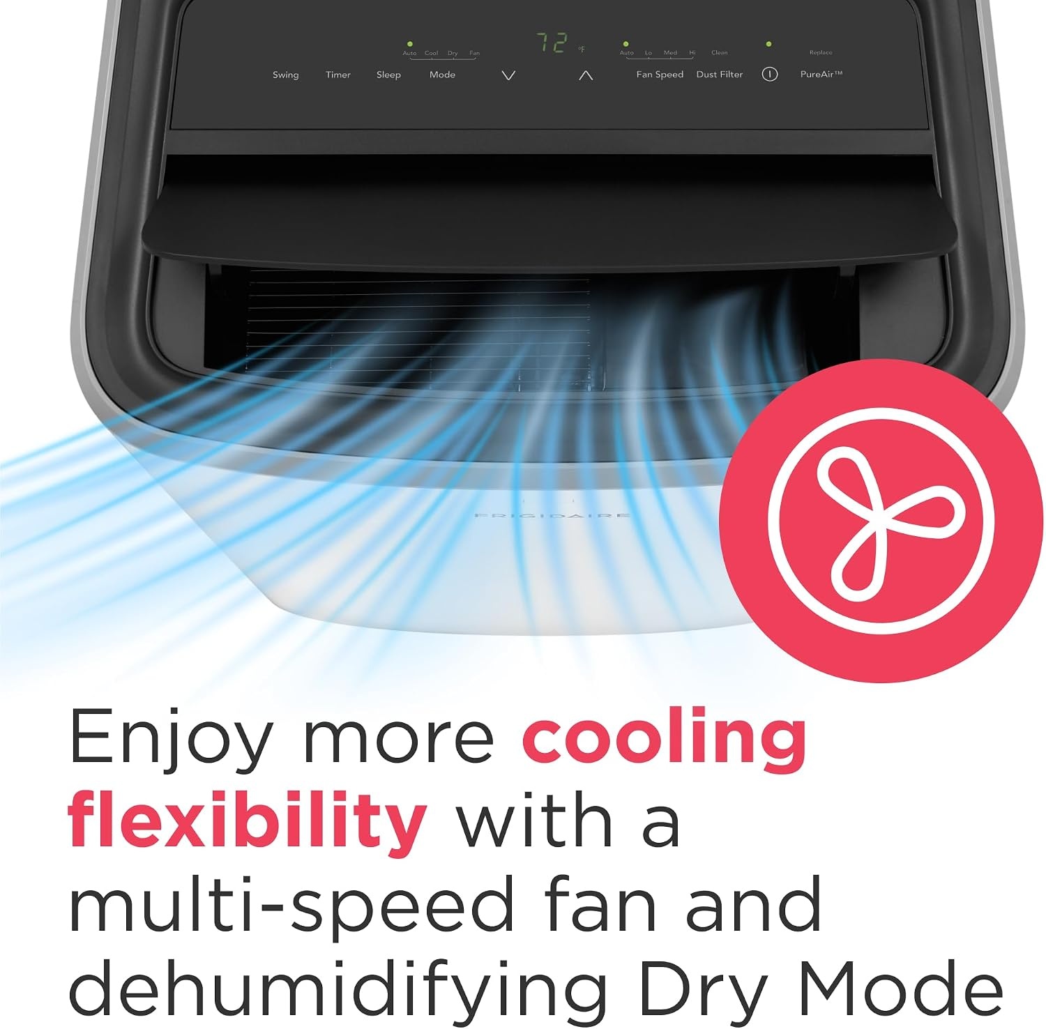 image:imageFrigidaire 3in1 Portable Room Air Conditioner 10000 BTU ASHRAE 6500 BTU DOE Cools Up to 450 Sq Ft Quiet Operation Dehumidifying Dry Mode White