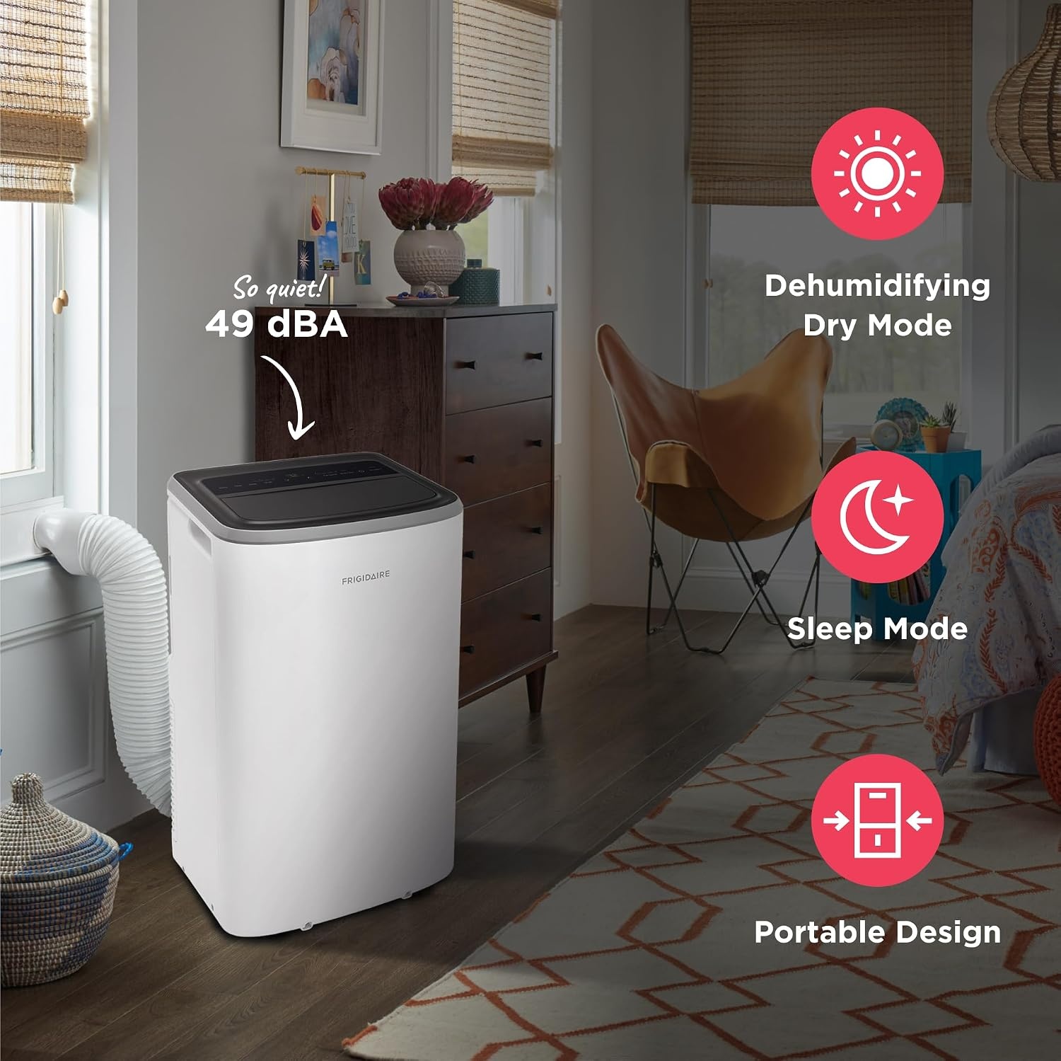 image:imageFrigidaire 3in1 Portable Room Air Conditioner 10000 BTU ASHRAE 6500 BTU DOE Cools Up to 450 Sq Ft Quiet Operation Dehumidifying Dry Mode White